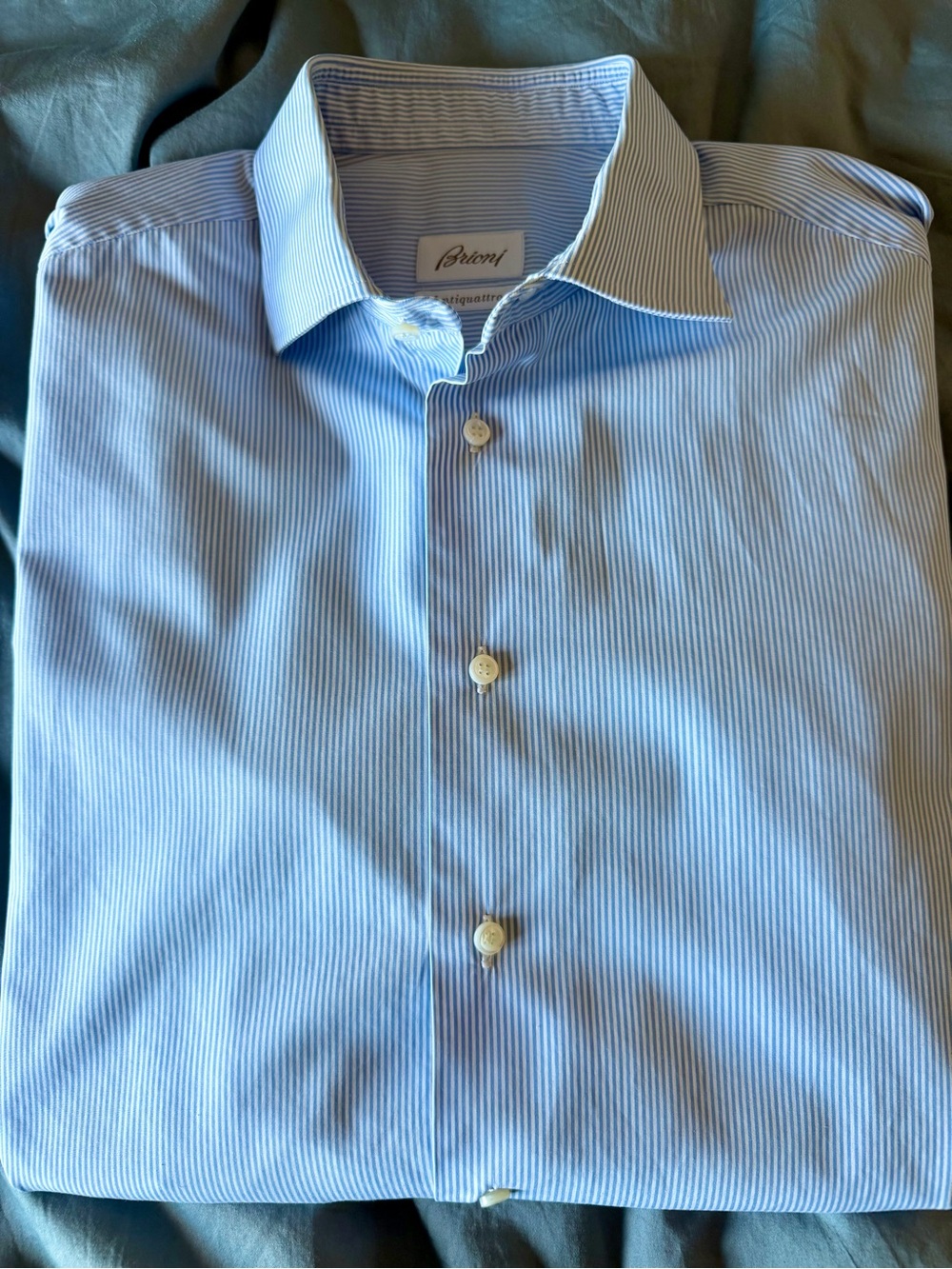 Brioni Ventiquattro Striped Dress Shirt 16.5/42